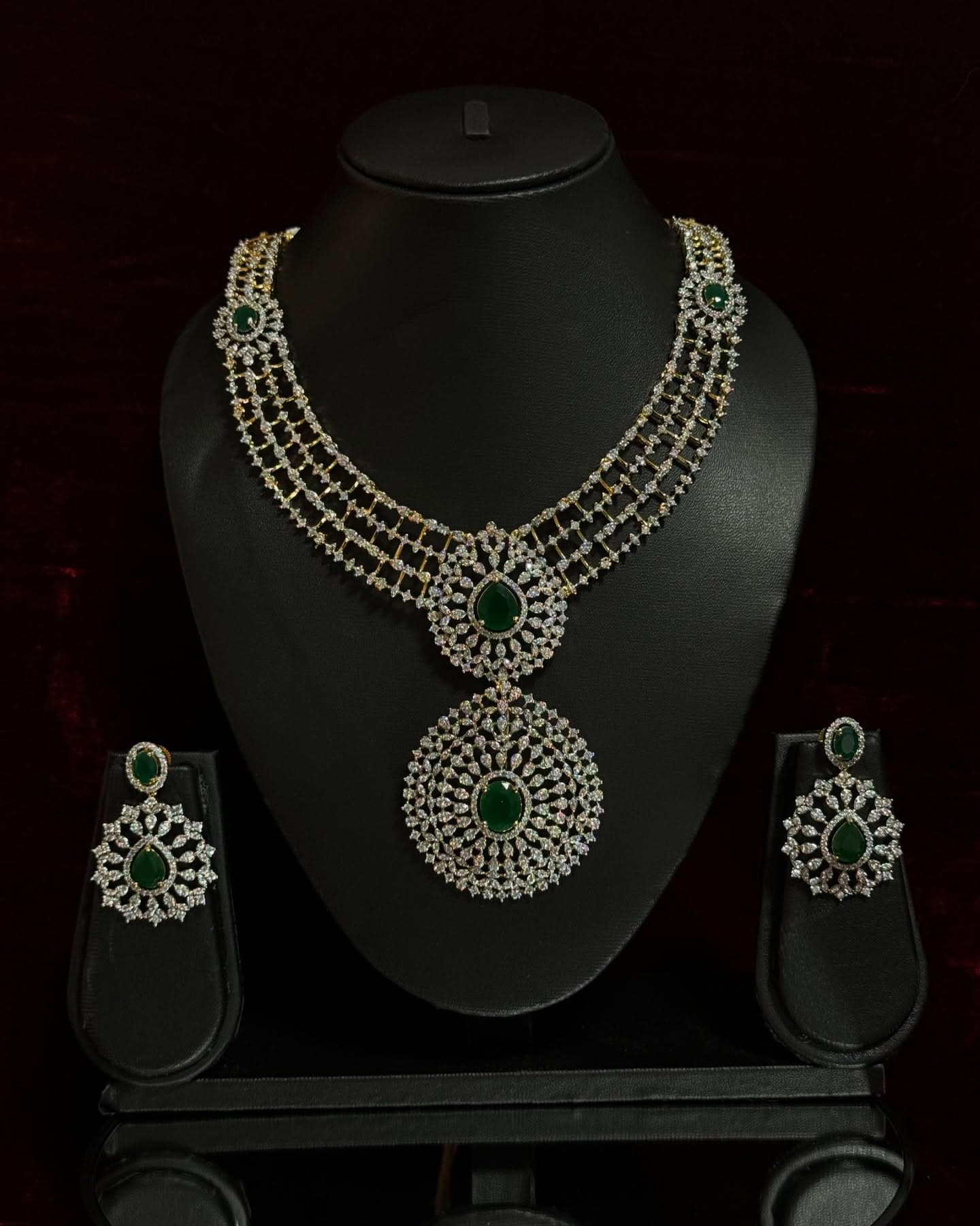 CZ Long Necklace Set
