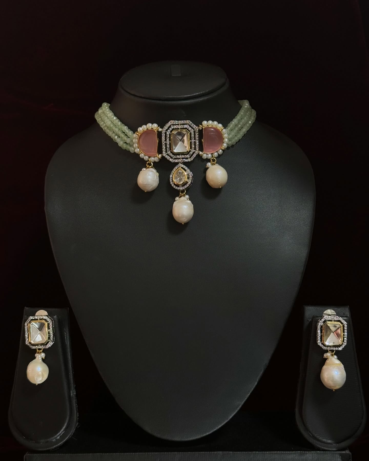 Celestia Blush Pearl Choker Set