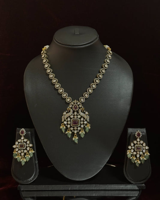 Royal Peacock Polki Bridal Necklace