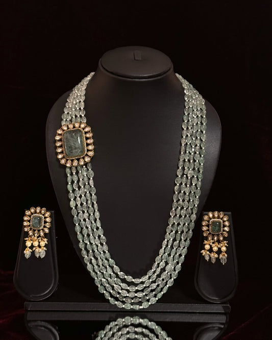 Royal Aqua Jade Layered Necklace Set