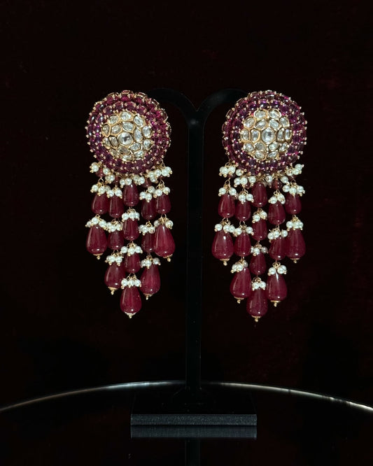 Scarlet Maharani Cascade Earrings