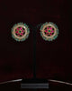 Emerald Floral Jadau Stud Earrings
