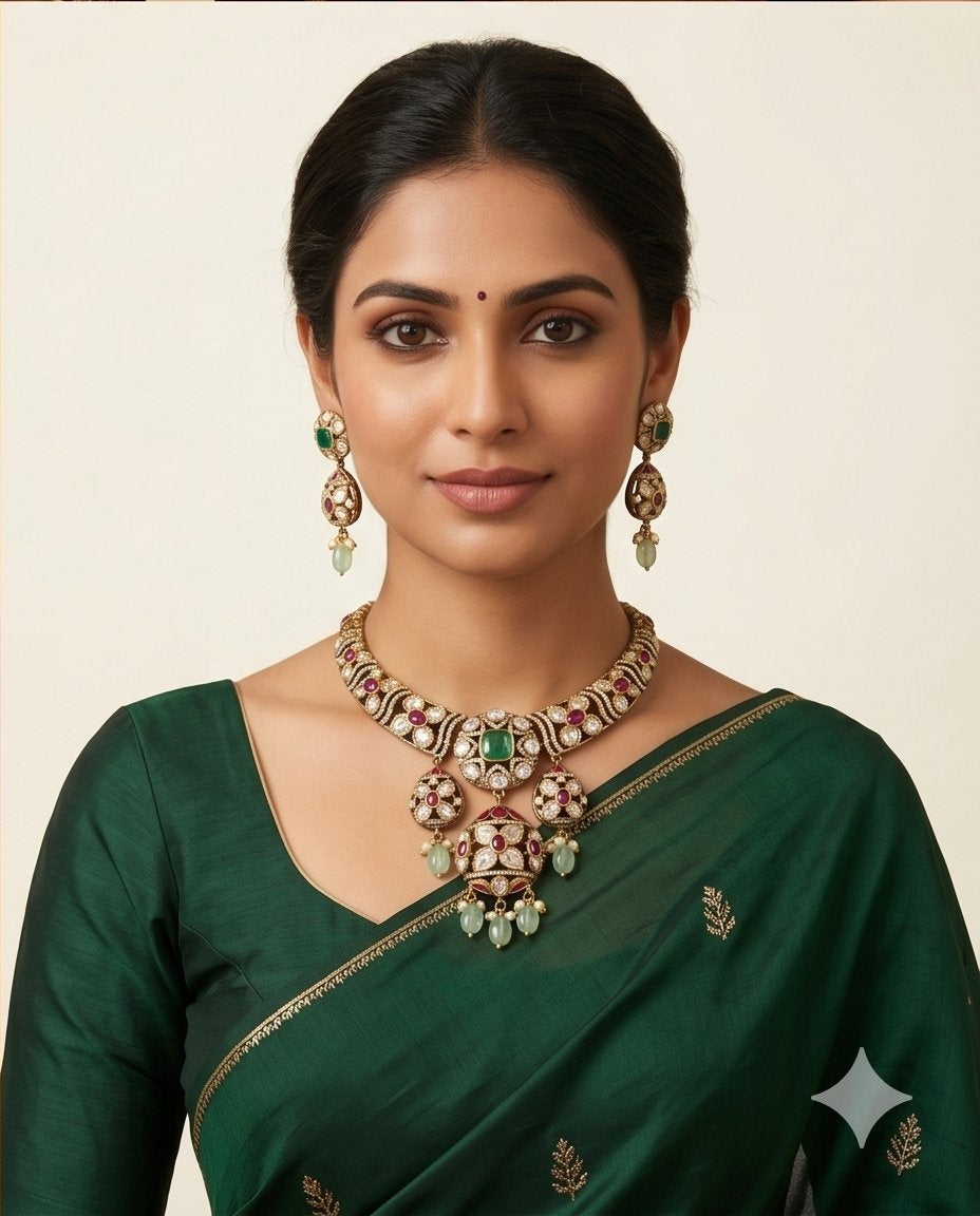 Varnika Ruby Polki Neck Set